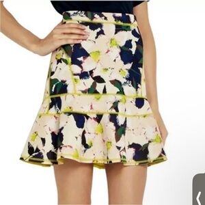 J.Crew Black‎ Label Floral Neoprene Scuba Skirt Size 8 A5337